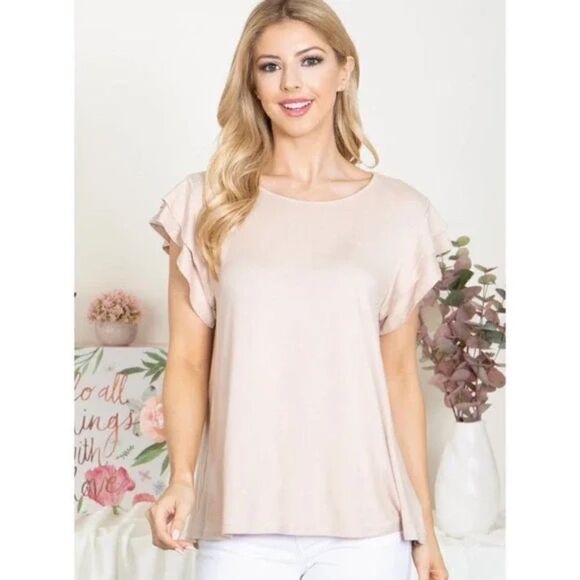 Top Layered Ruffle Short Sleeve - Picture 2 of 4